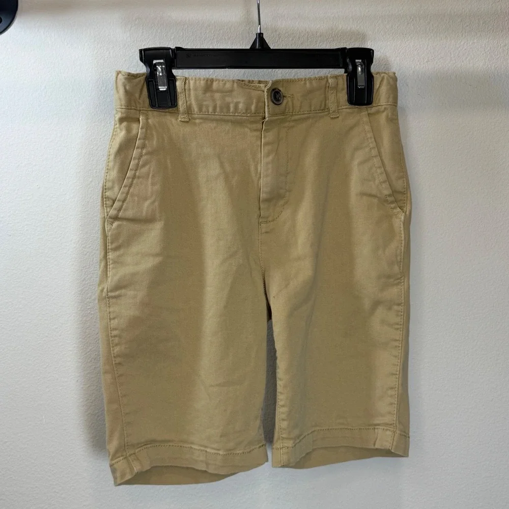 The Childrens Place Boys Tan Khaki Chino Shorts Stretch Cotton Size 10 SKU001